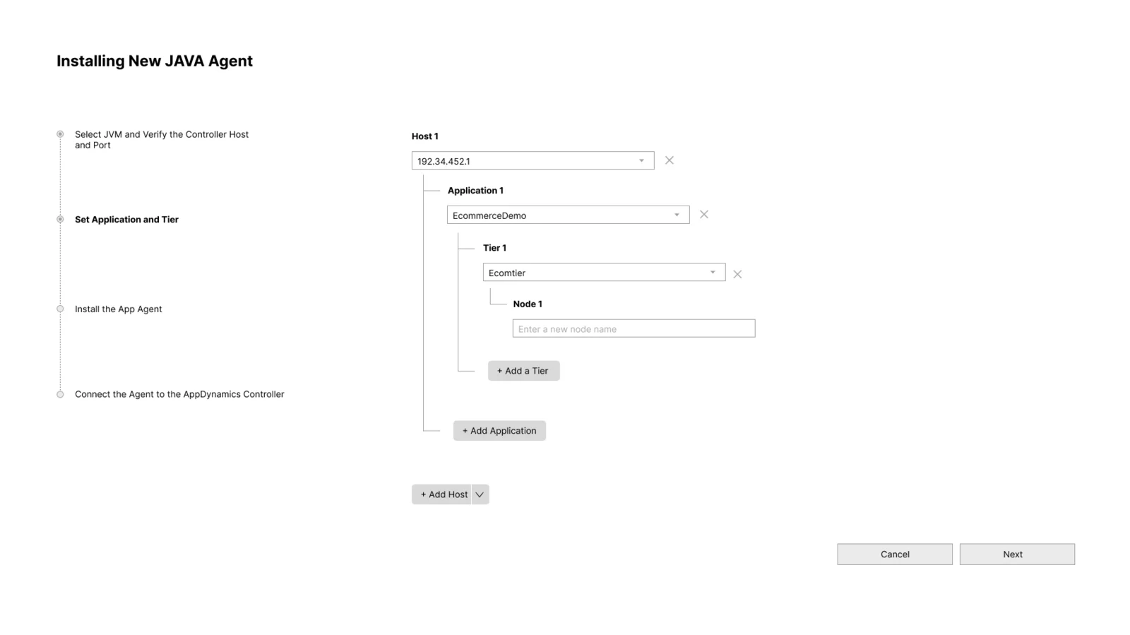 Nested tree concept for application hierarchy